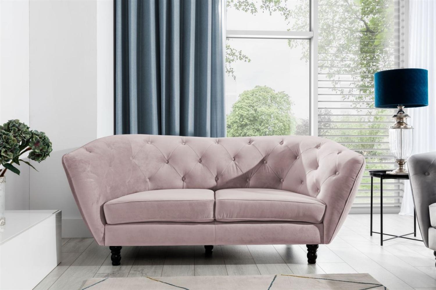 Sofa Designersofa CHARLOTTE 2-Sitzer in Stoff Matt Velvet Altrosa Bild 1