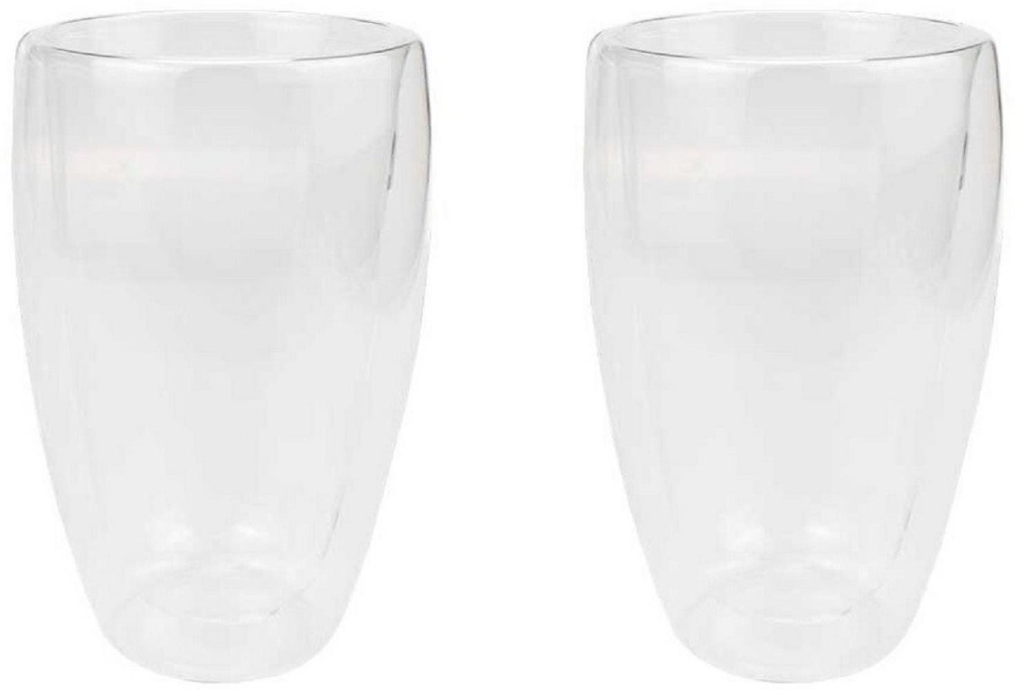 2er Set Doppelwandiges Thermoglas ohne Henkel Teetassen Doppelwand Glas Kaffeetassen transparent 220 ml Bild 1