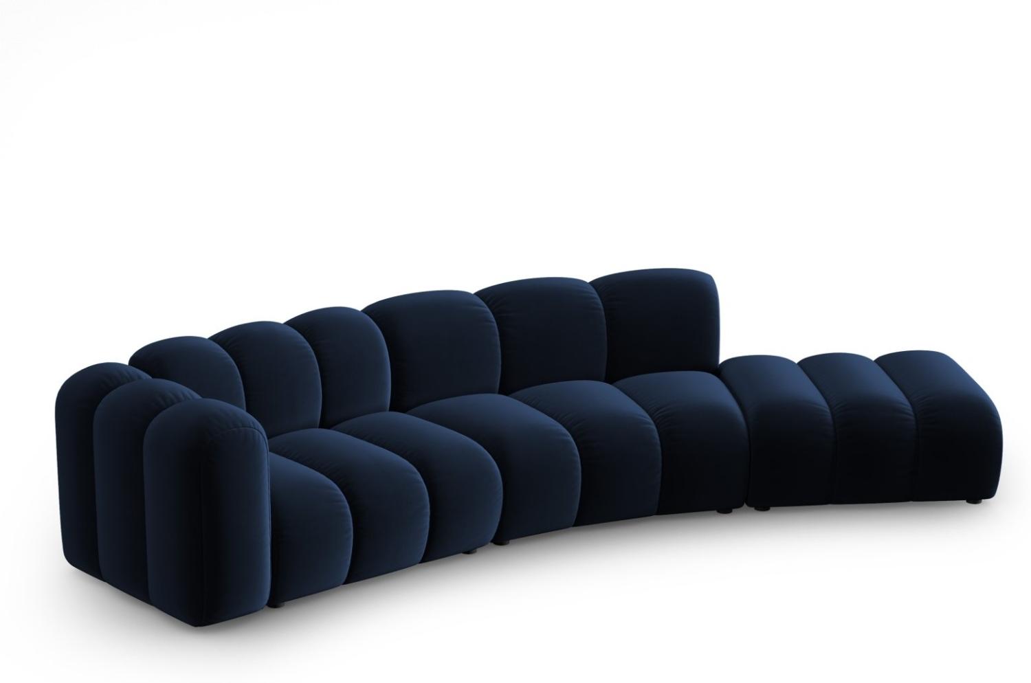 Micadoni Modulares Sofa Lupine 5-Sitzer Rechts Samtstoff Königsblau Bild 1