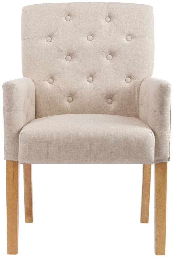 vidaXL Esszimmerstühle mit Armlehnen 2 Stk. Beige Stoff [3058291] Bild 1