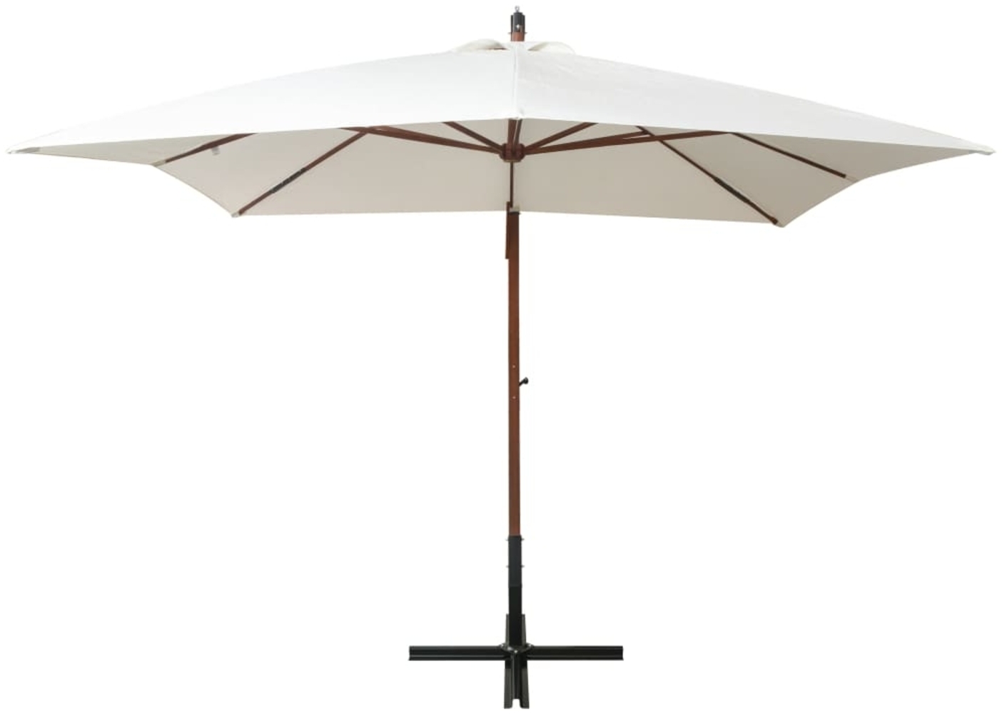 vidaXL Ampelschirm 300x300 cm Holzmast Weiß 42968 Bild 1