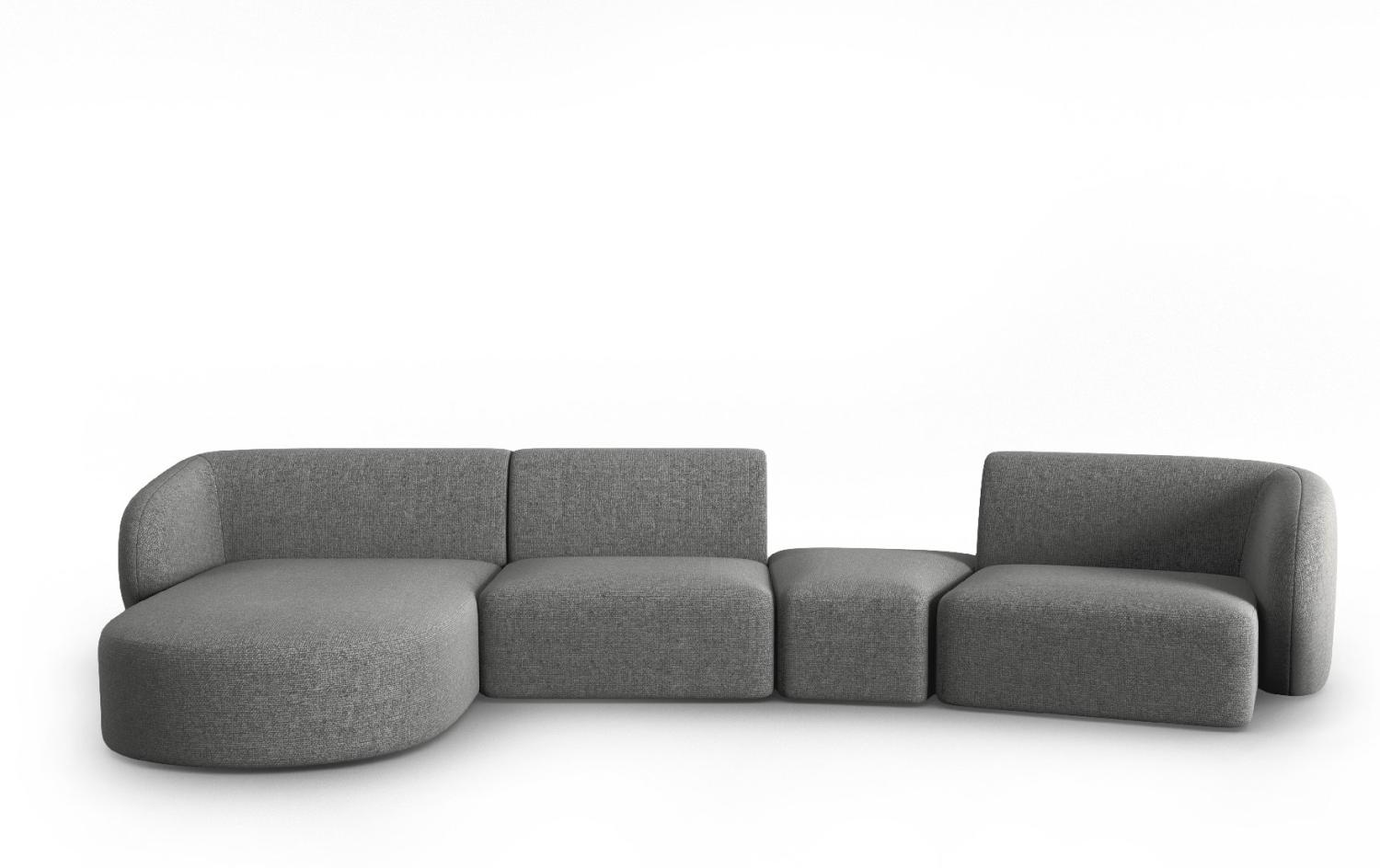 Micadoni Modulares Sofa Shane 5-Sitzer Links Chenille Dunkelgrau Melange Bild 1