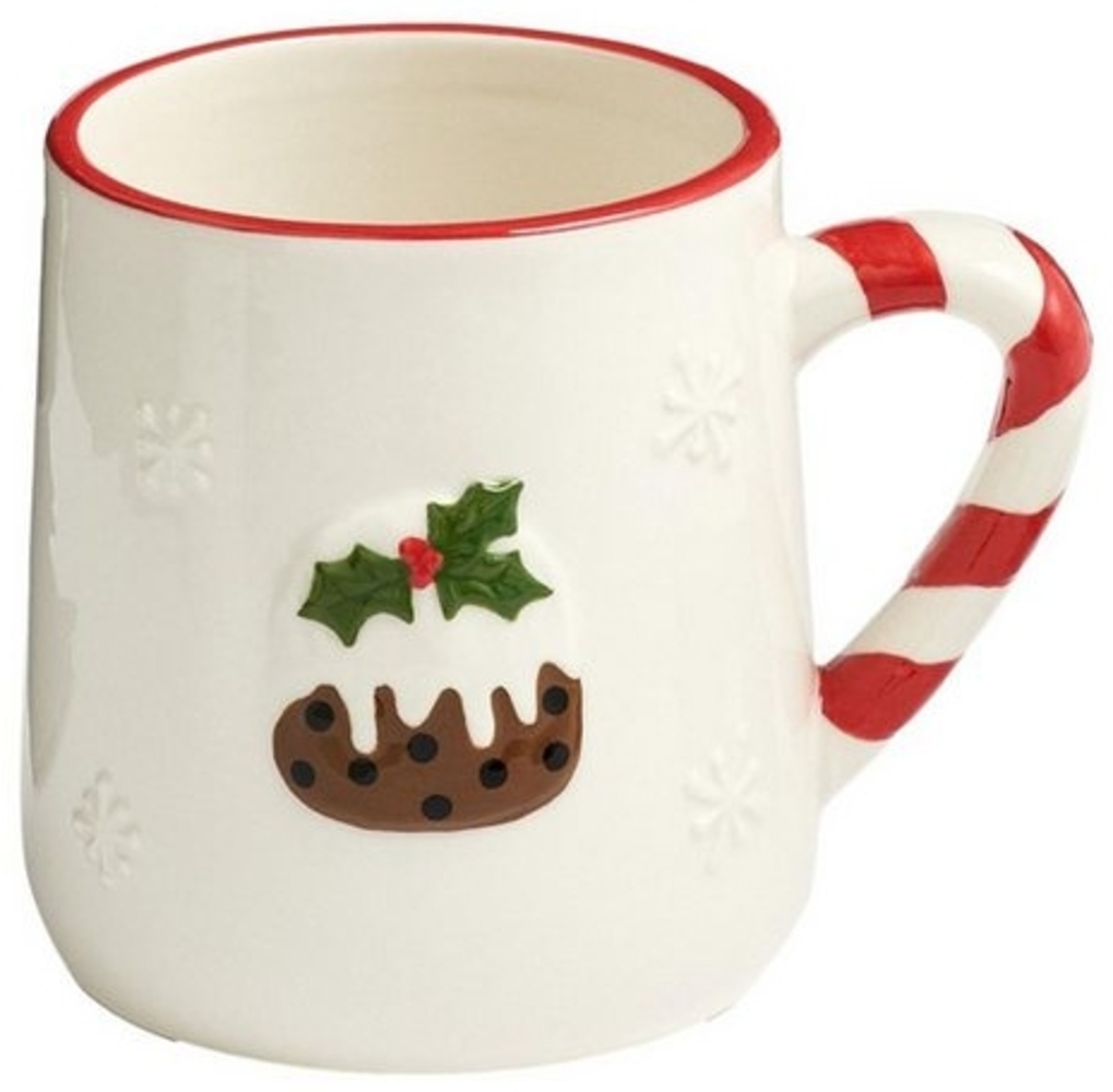 Next Becher Tasse mit Weihnachtspudding-Motiv, Steingut Bild 1