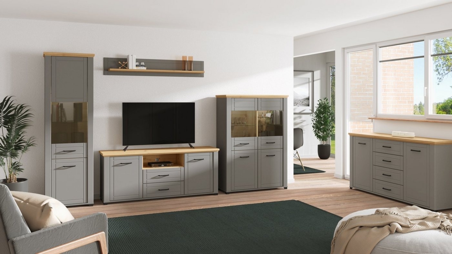 Home affaire Vitrine Valencia Türen und Einlegeböden mit 4mm-Sicherheitsglas Bild 1