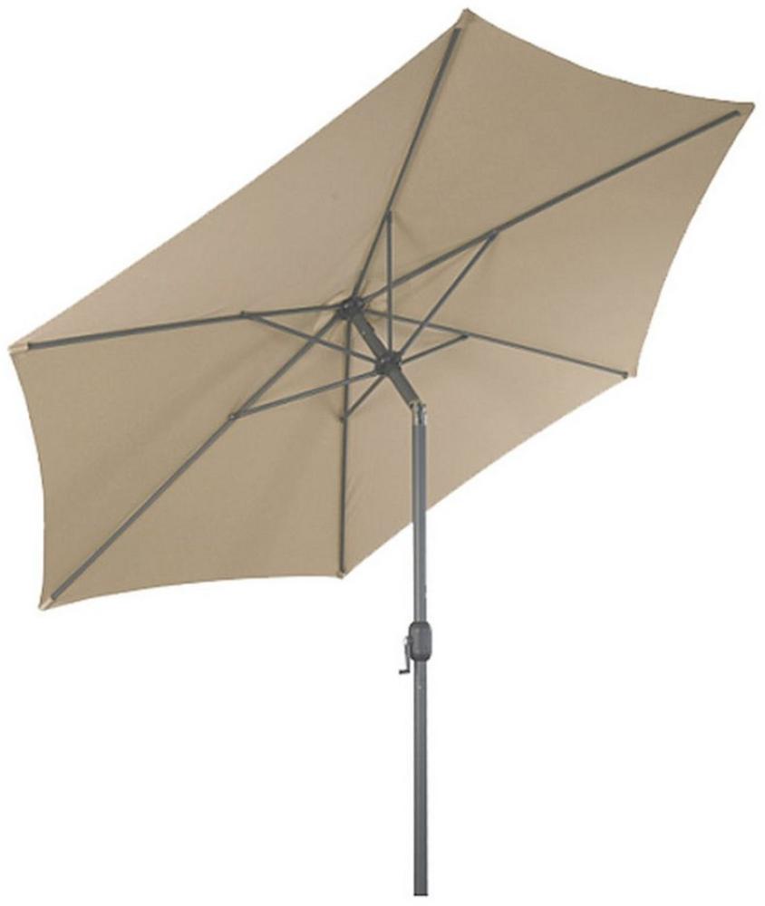 Spetebo Sonnenschirm Alu Sonnenschirm 300 cm - beige, 1tlg, mit Kurbel + Knickgelenk Bild 1