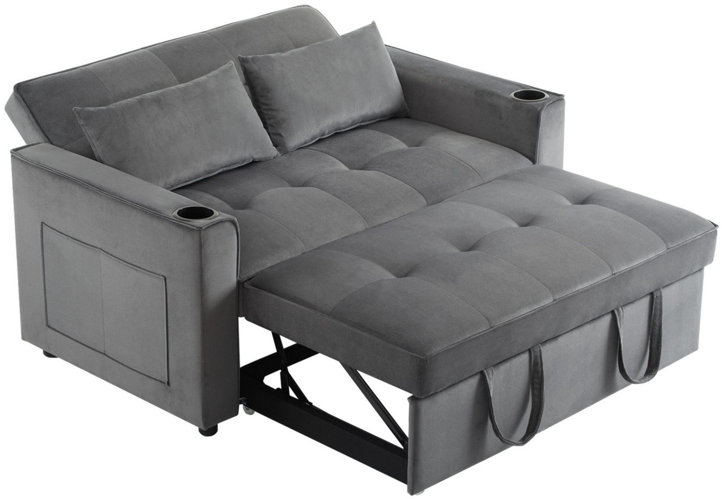 SeedWave Schlafsofa 3-in-1 Velvet Schlafsofa mit Getränkehaltern und Zwei Großen Kissen, Verstellbarer Rückenlehne (105°/140°/180) Bild 1