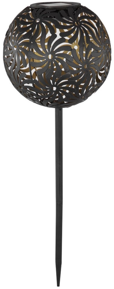 LED Solarlampe, Geflechtkugel, schwarz gold, H 54 cm Bild 1