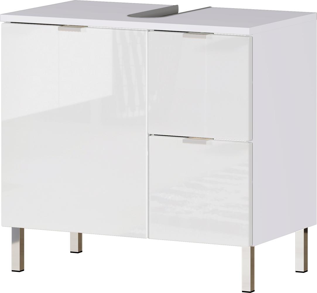 Waschbeckenunterschrank >M-415< (BxHxT: 60x56x34 cm) in weiss - 60x56x34 (BxHxT) Bild 1