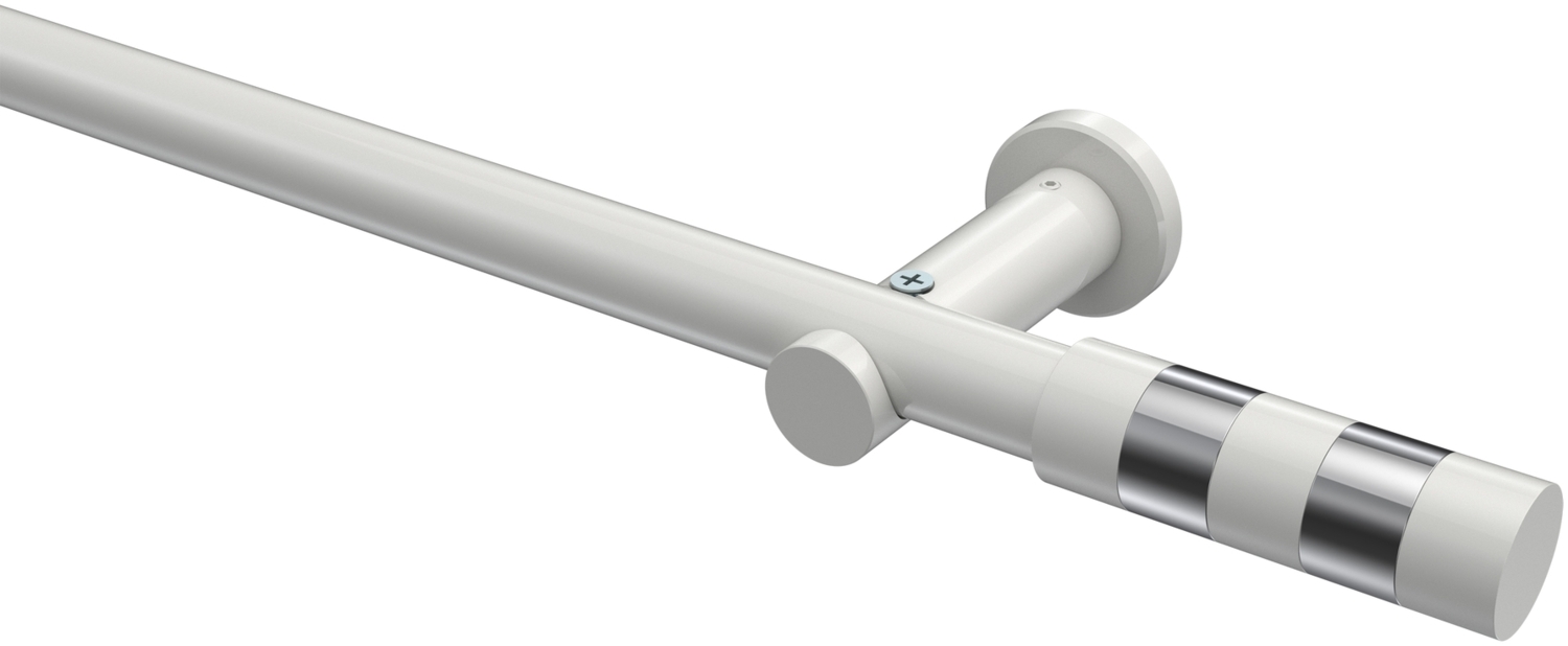 Gardinenstangen-Set Platon Mavell 100 cm, 1-läufig (ohne Ringe), 20 mm Ø Weiß Bild 1