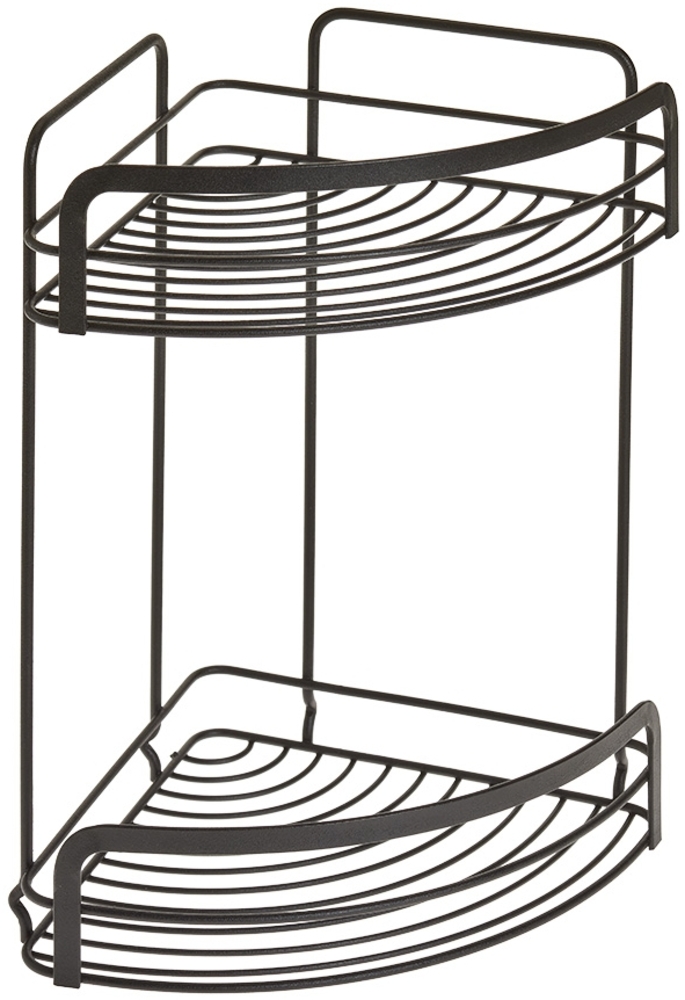 METALTEX 401116000 Origin Lava Eckregal mit 2 Etagen, TouchTherm, matt schwarz Bild 1