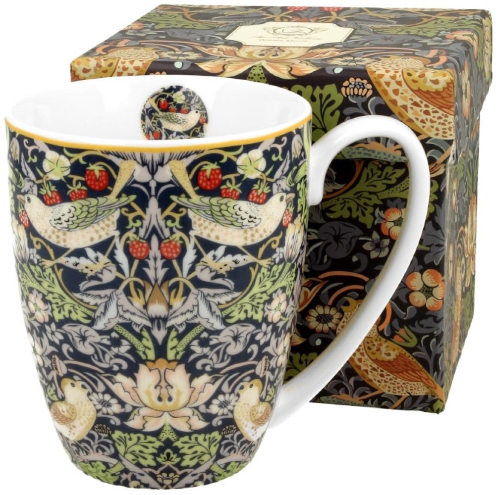 DUO ART GALLERY Klassischer Becher 380 ml STRAWBERRY THIEF BLUE New Bone China Porzellan Bild 1