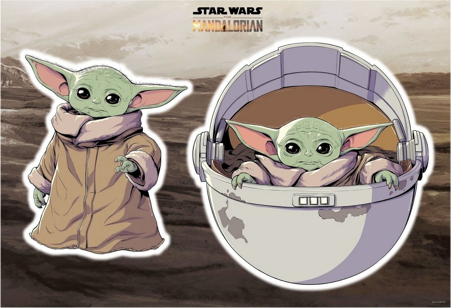 Komar Wandtattoo Star Wars The Child - Größe 50 x 70 cm (2 St), selbstklebend, Wandsticker, Kinderzimmer Bild 1