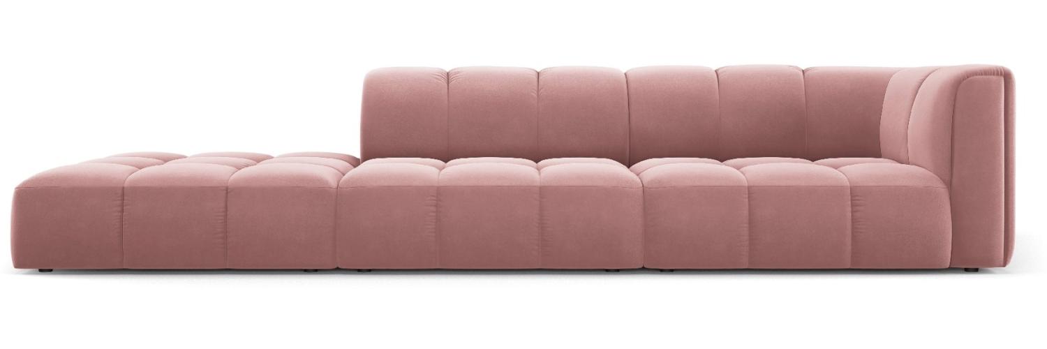 Micadoni Modulares Sofa Serena 4-Sitzer offene Seite Links Samtstoff Rosa Bild 1