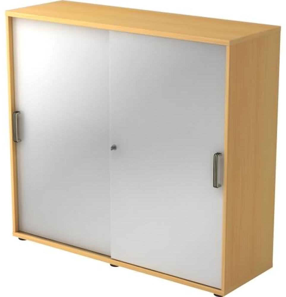 Schiebetürschrank 3 Ordnerhöhen, 120cm SG Buche / Silber Bild 1