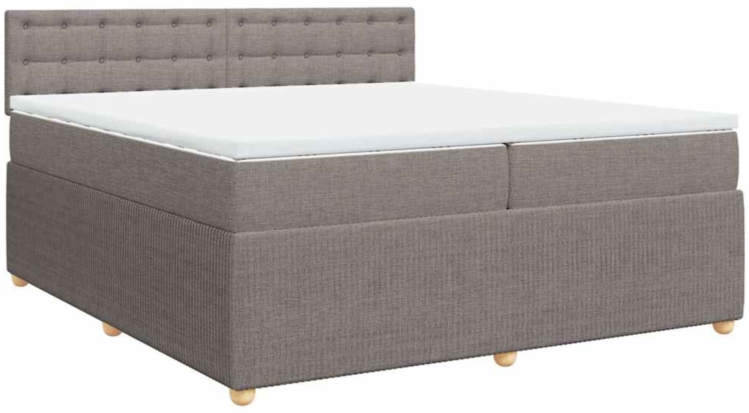 vidaXL Boxspringbett mit Matratze Taupe 200x200 cm Stoff 3287581 Bild 1