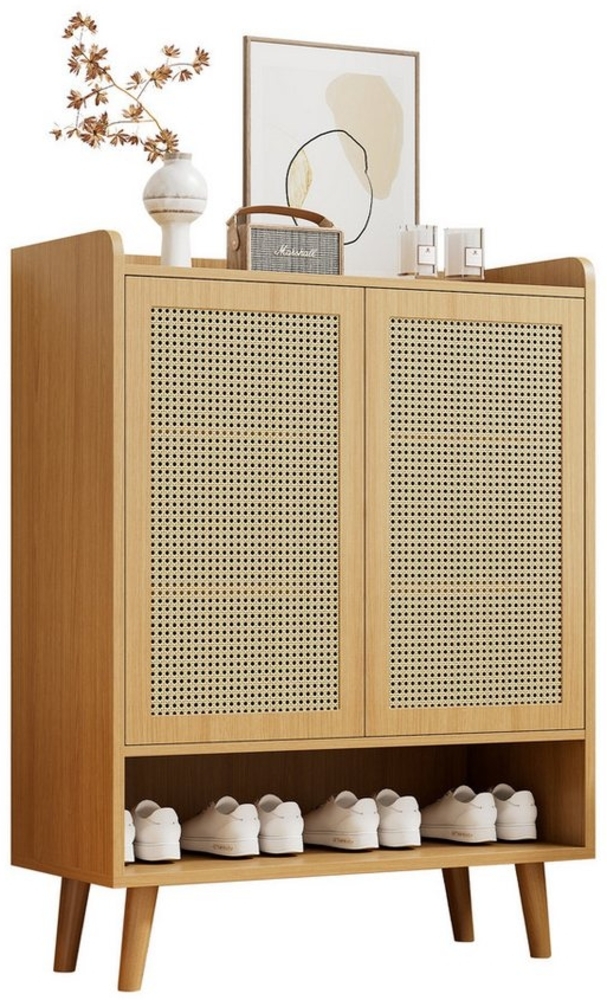 Merax Sideboard mit Rattantüren, Highboard,Kommode,Anrichte Landhaus,Höhe:105,2cm Bild 1