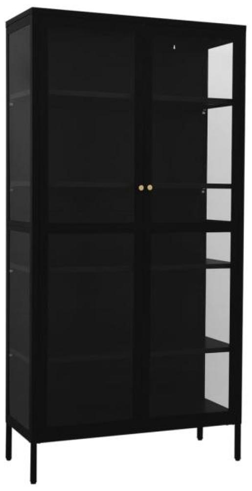 vidaXL Vitrine Schwarz 90x40x180 cm Stahl und Gehärtetes Glas 336079 Bild 1