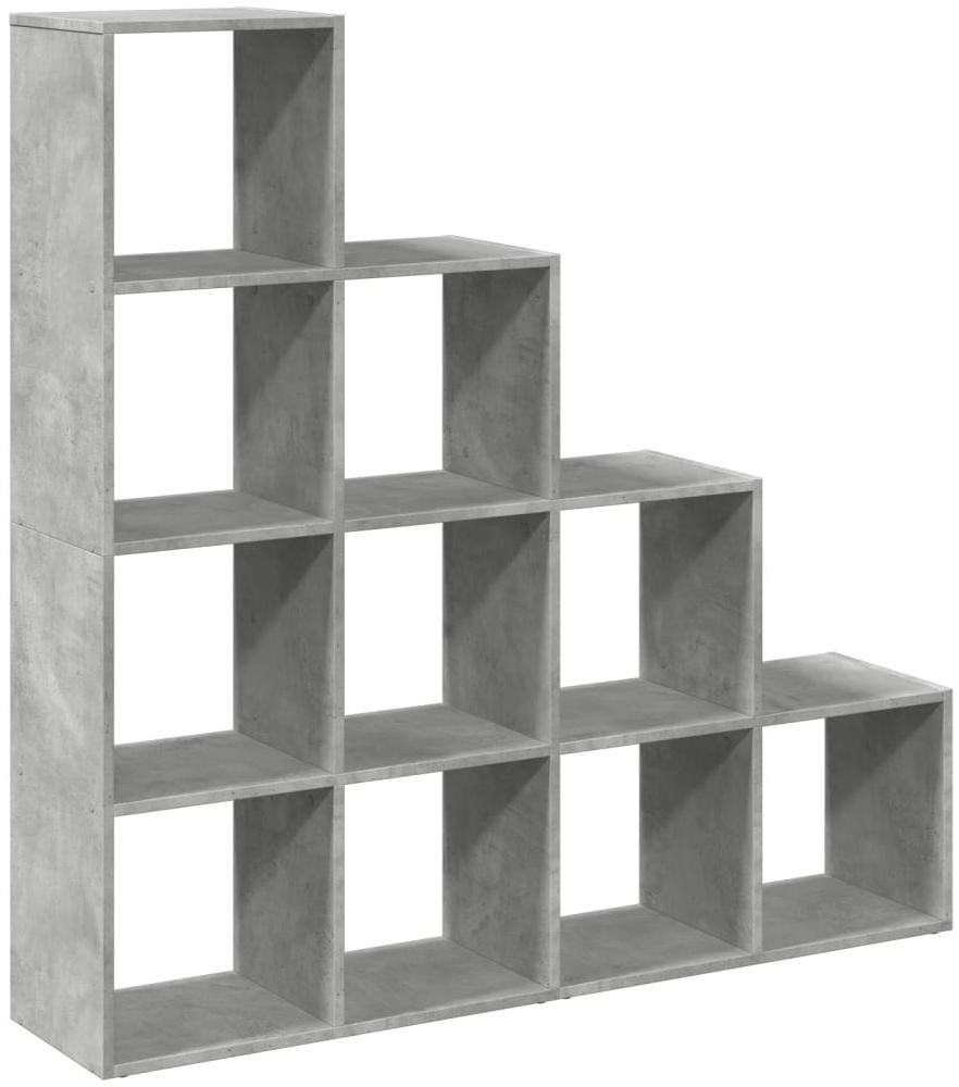 vidaXL Raumteiler-Bücherregal 4 Stufen Betongrau 131,5x29x131,5 cm 857970 Bild 1
