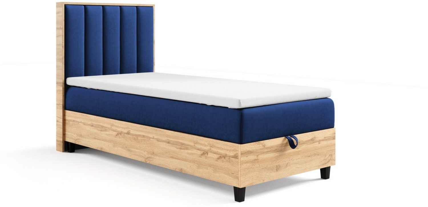 Best for Home Boxspringbett mit Bettkasten Trinity K-10 PLATE SINGLE inkl inkl. 7 cm Topper (70x200 80x200 90x200 100x200 cm), Verschiedene Liefermöglichkeiten, TOP Preis-Leistungs-Verhältnis Bild 1