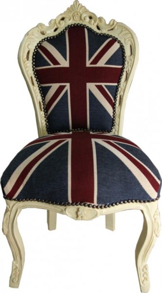 Casa Padrino Barock Esszimmer Stuhl Union Jack / Creme Bild 1