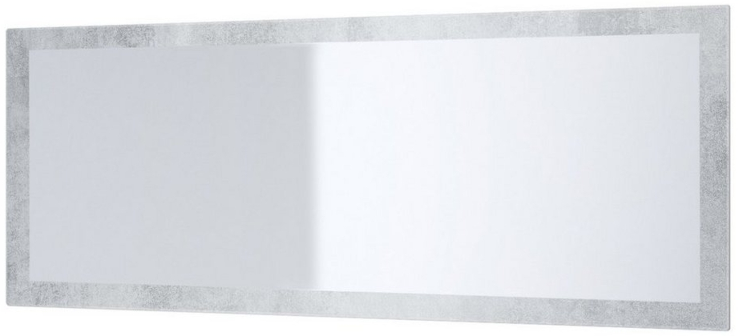 Vladon Spiegel Lima, Wandspiegel mit Rahmen im modernen Stil, Beton Oxid Optik (139x55 cm) Bild 1