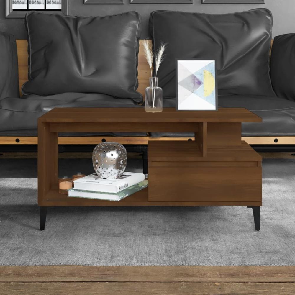 vidaXL Couchtisch Braun Eichen-Optik 90 x 49 x 45 cm Holzwerkstoff [819627] Bild 1