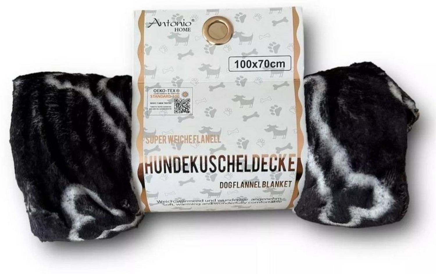 Hundedecke | Hundekuscheldecke | weiche Flanell Liegedecke | 100x70cm [schwarz] Bild 1