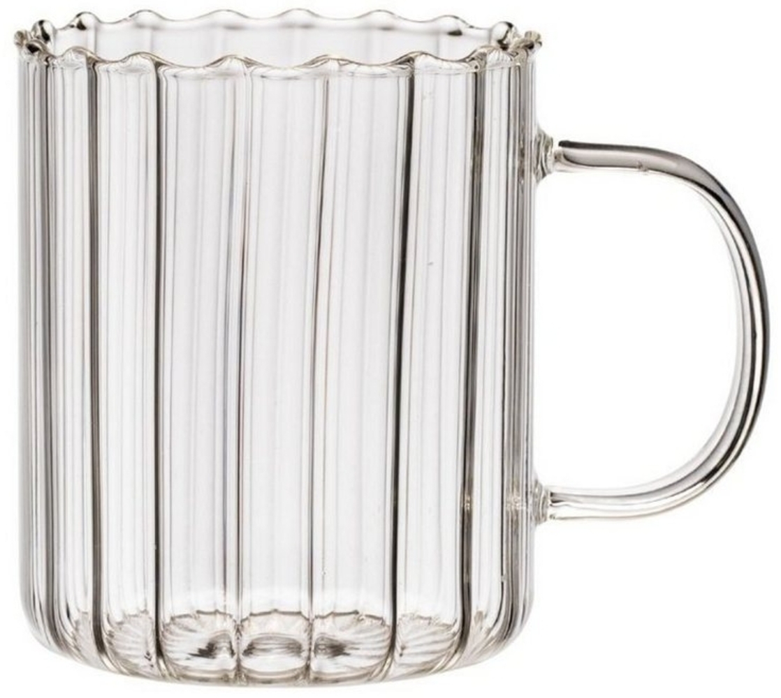 Zoha 2er Set Glas Riffle Cup Kaffeeglas Teeglas Heißgetränke - 350 ml, Borosilikatglas, Hitzebeständig Trinkglas Cocktailgläser Eiskaffeegläser Tee Saft Bild 1