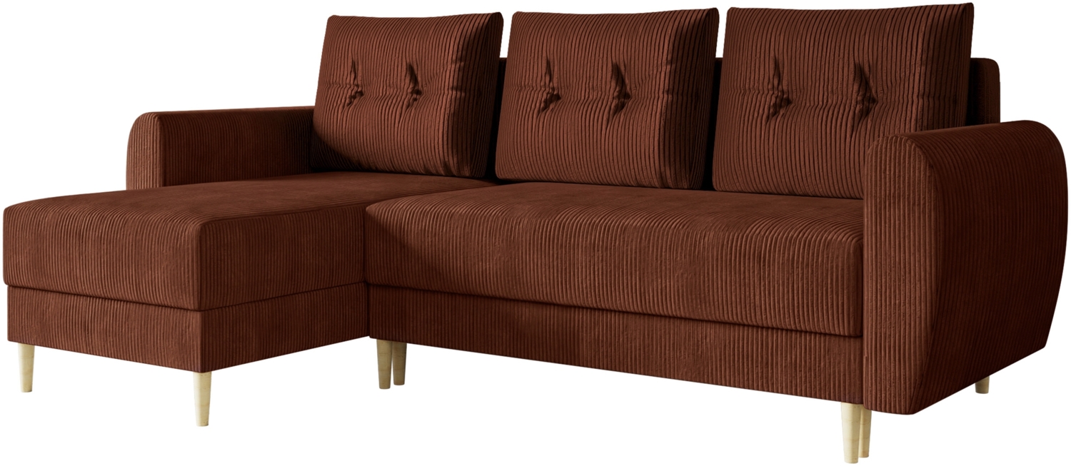 Ecksofa Jazon L Cord mit Bettkasten und Schlaffunktion (Farbe: Poso 39) Bild 1