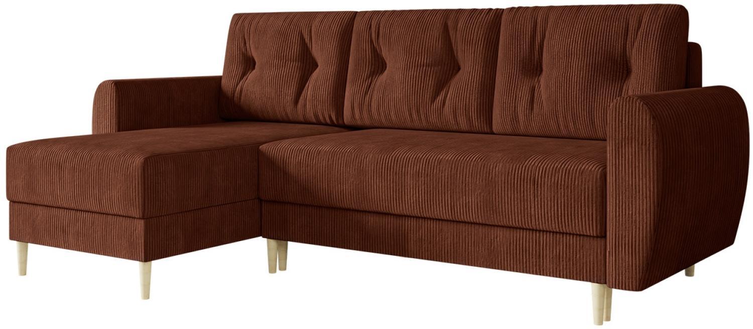 Ecksofa Jazon L Cord mit Bettkasten und Schlaffunktion (Farbe: Poso 39) Bild 1