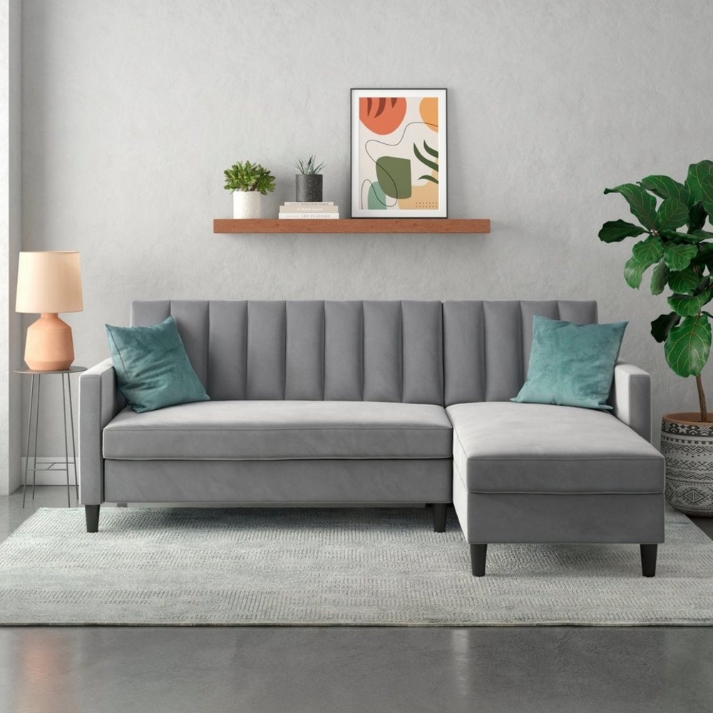 Dorel Home Ecksofa Celine, L-Form, mit Bett-Funktion und Stauraum. Recamiere beidseitig montierbar Bild 1