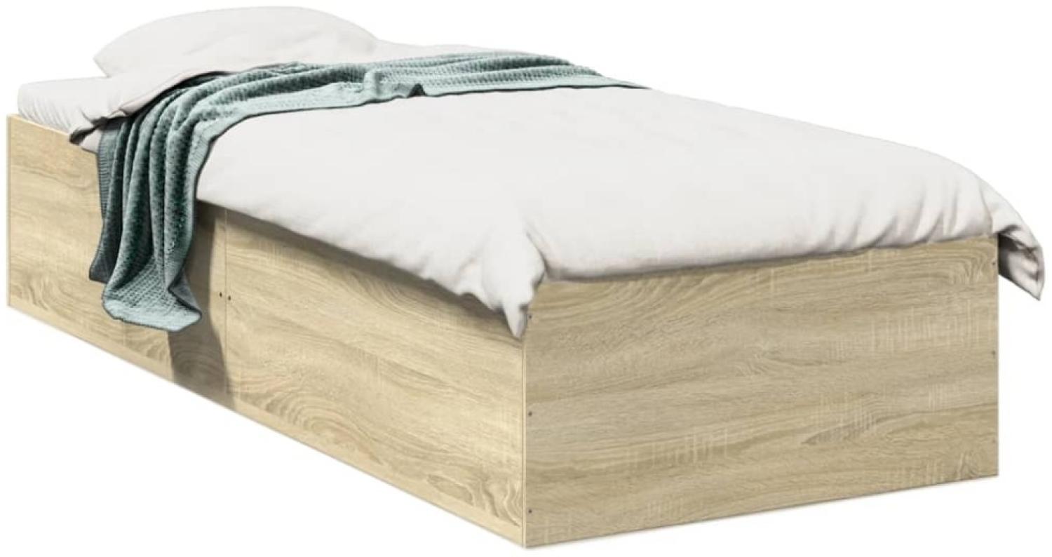 vidaXL Bettgestell ohne Matratze Sonoma-Eiche 75x190 cm Holzwerkstoff 841988 Bild 1