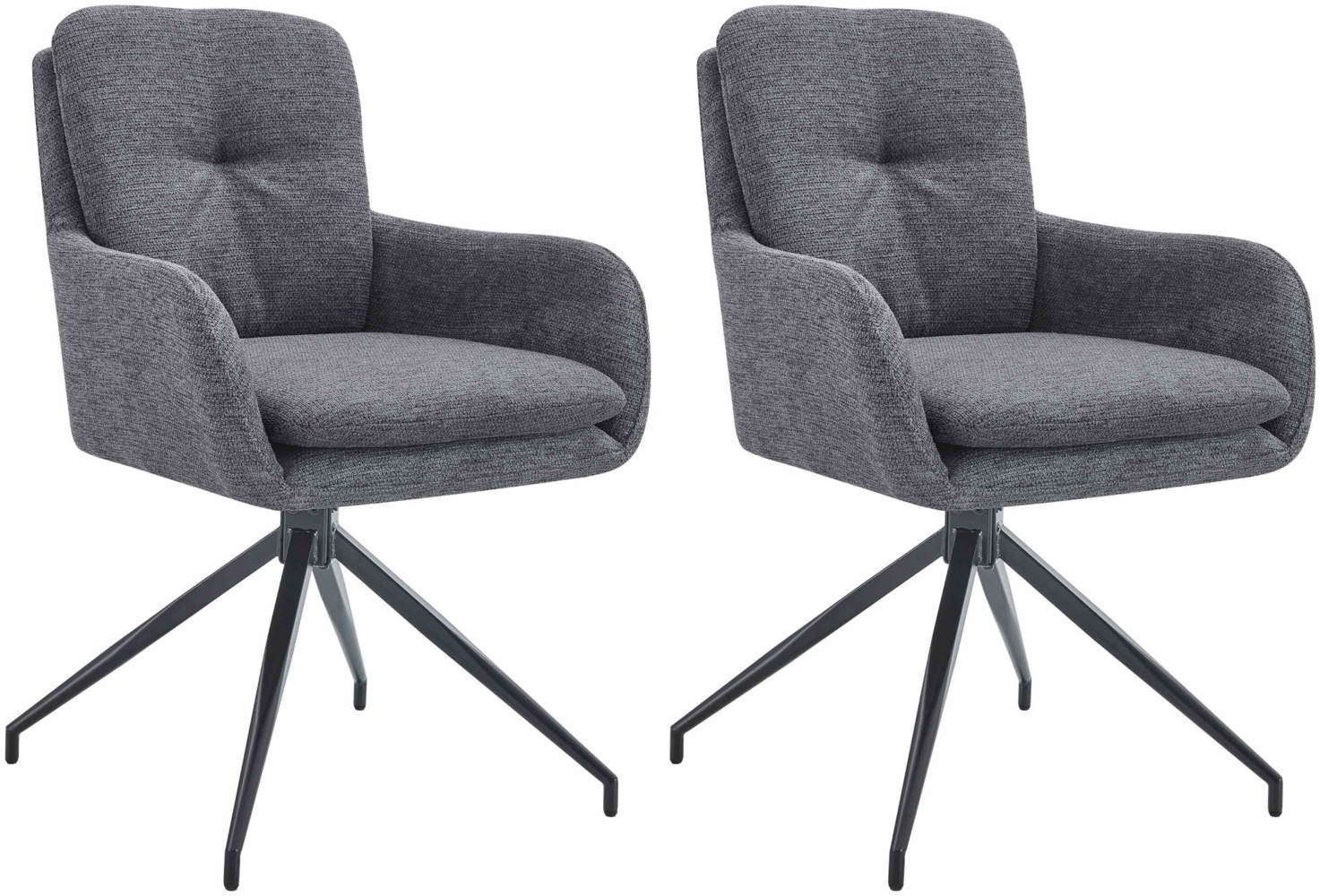 CLP 2er Set Esszimmerstuhl Pickett Stoff mit 180 Grad Drehfunktion,dunkelgrau Bild 1