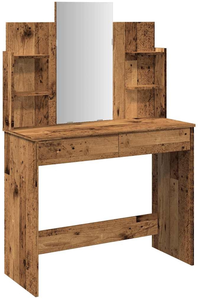 vidaXL Schminktisch mit Spiegel Altholz-Optik 96x39x142 cm 857011 Bild 1