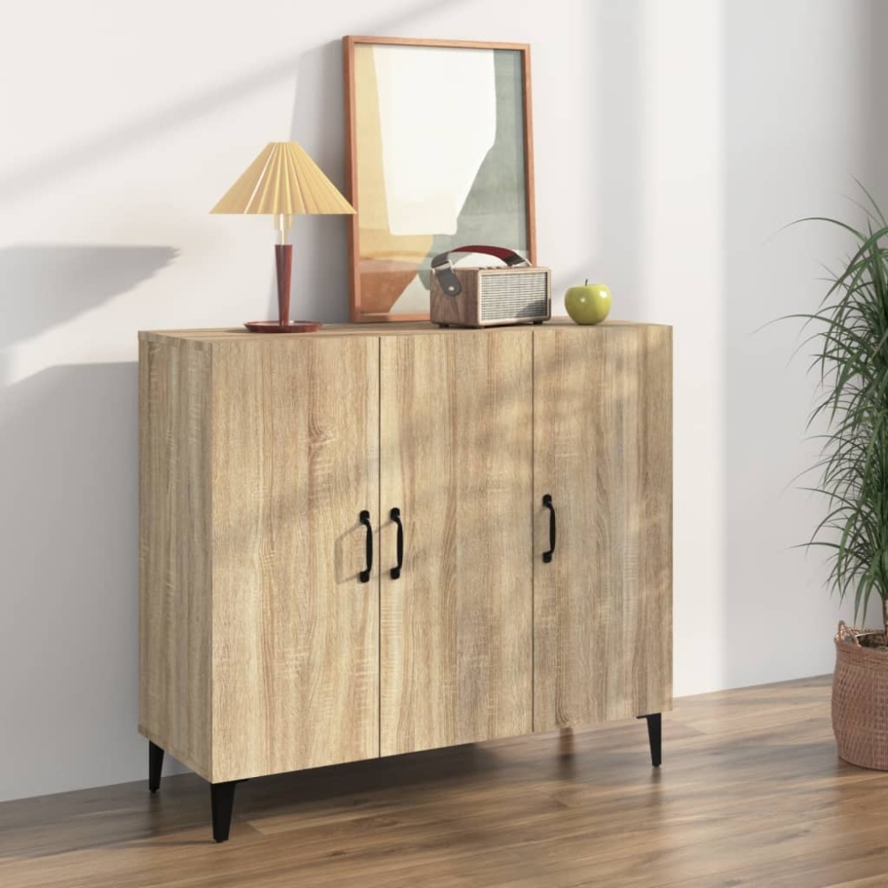 vidaXL Sideboard Sonoma-Eiche 90 x 34 x 80 cm Holzwerkstoff [812504] Bild 1