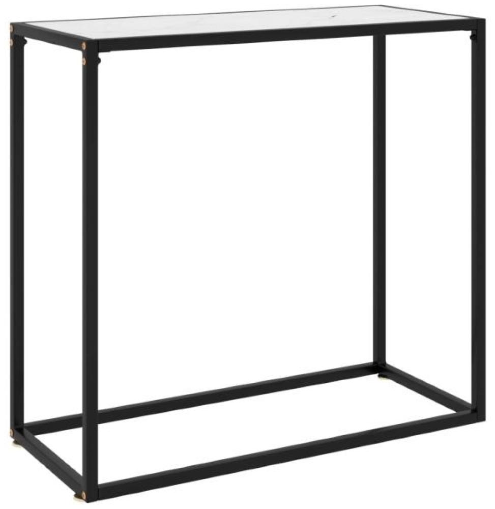 vidaXL Konsolentisch Weiß 80x35x75 cm Hartglas [322809] Bild 1