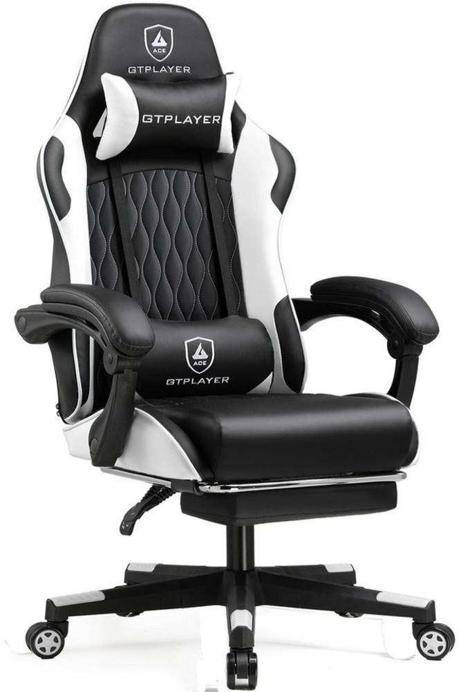 GTPLAYER Gaming-Stuhl Gamer Stuhl, Ergonomischer Bürostuhl mit Fußstütze, Kopfstütze und Lendenstütze Bild 1