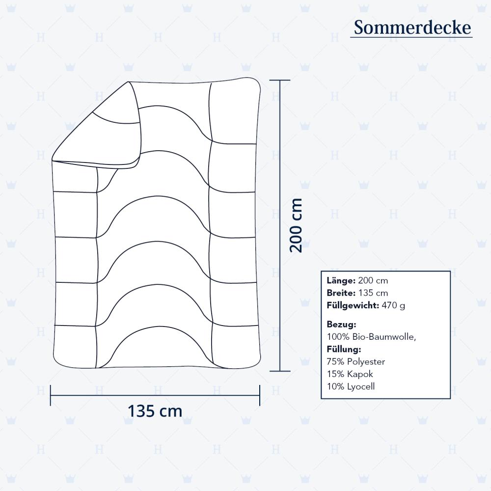 Heidelberger Bettwaren Bettdecke 135x200 cm, Made in Germany | Sommerdecke, Schlafdecke, Steppbett mit Kapok-Füllung | atmungsaktiv, hypoallergen, vegan | Serie Kanada Bild 1