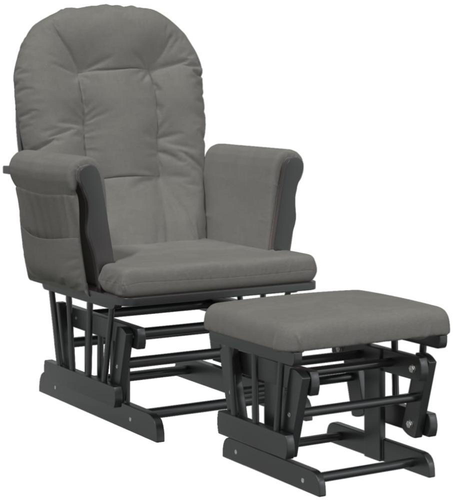 vidaXL Schaukelsessel mit Hocker Gleitend Dunkelgrau Stoff 351667 Bild 1