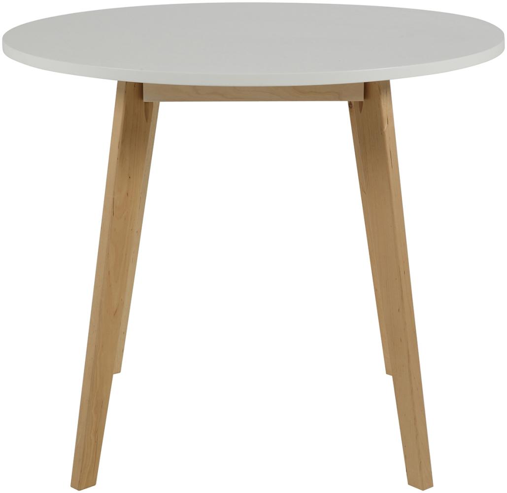 Esstisch RIKO in Birke/Weiß Ø 90 cm Bild 1