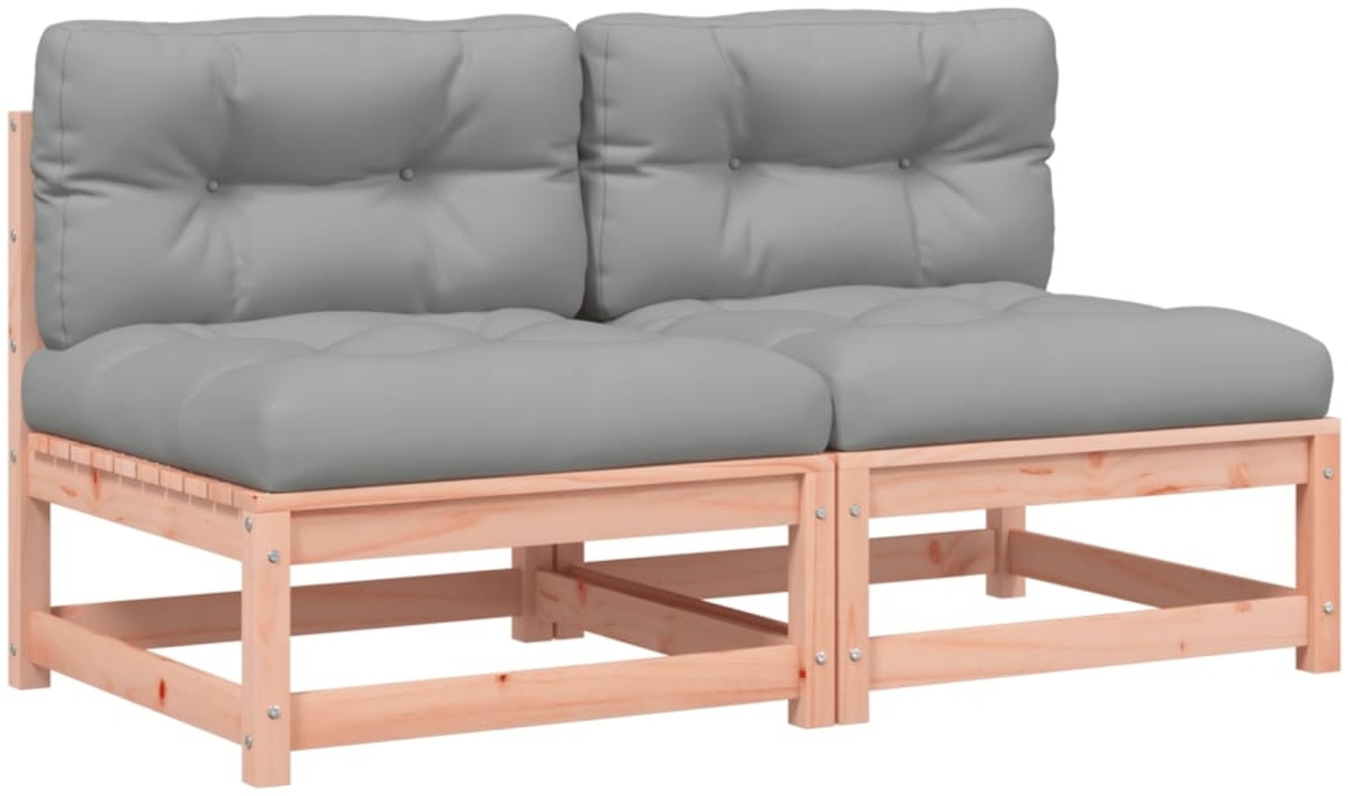 vidaXL Gartensofas ohne Armlehnen mit Kissen 2 Stk. Douglasienholz 838091 Bild 1