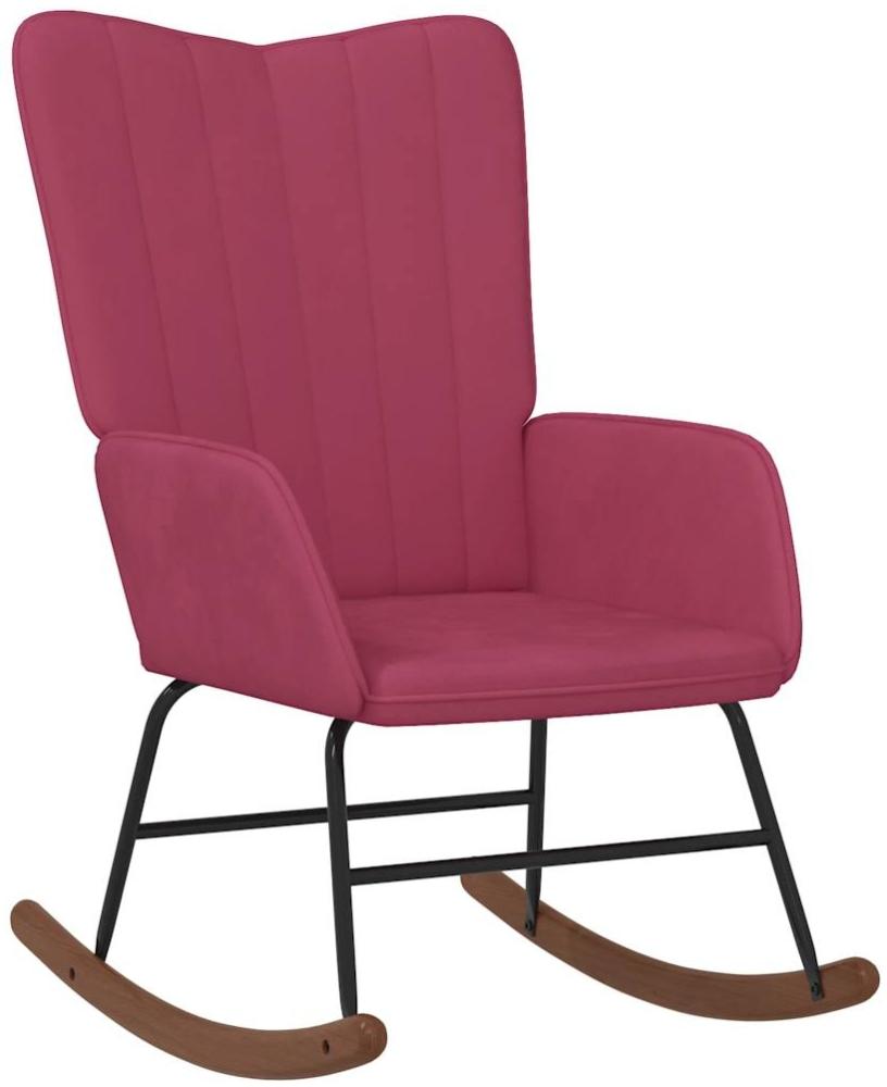 vidaXL Schaukelstuhl Weinrot Samt 327748 Bild 1