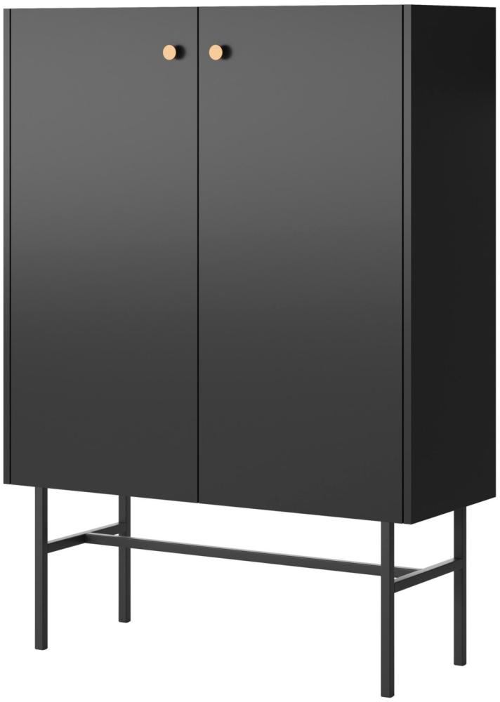 Selsey 'Divenos' Highboard 2-türig, schwarz, ca. 132 x 93 x 39 cm Bild 1
