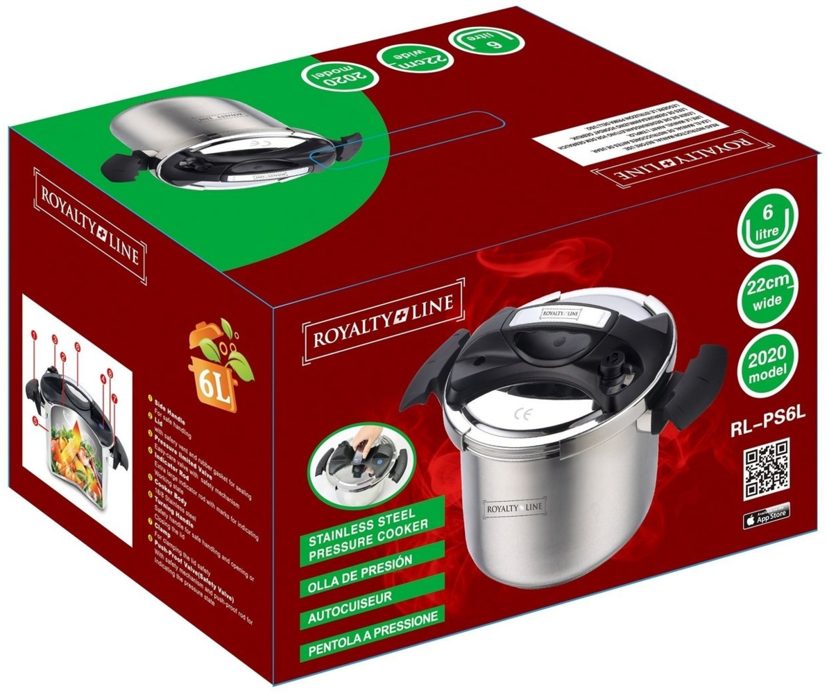 Schnellkochtopf Dampfkochtopf Edelstahl Kochtopf 6L ROYALTY LINE RL-PS 6L Bild 1