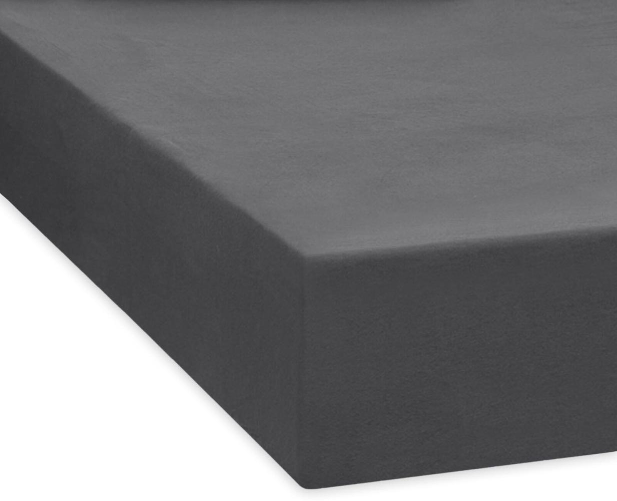 Traumschlaf Feinbiber Boxspring Spannbetttuch|200x200 cm| anthrazit Bild 1