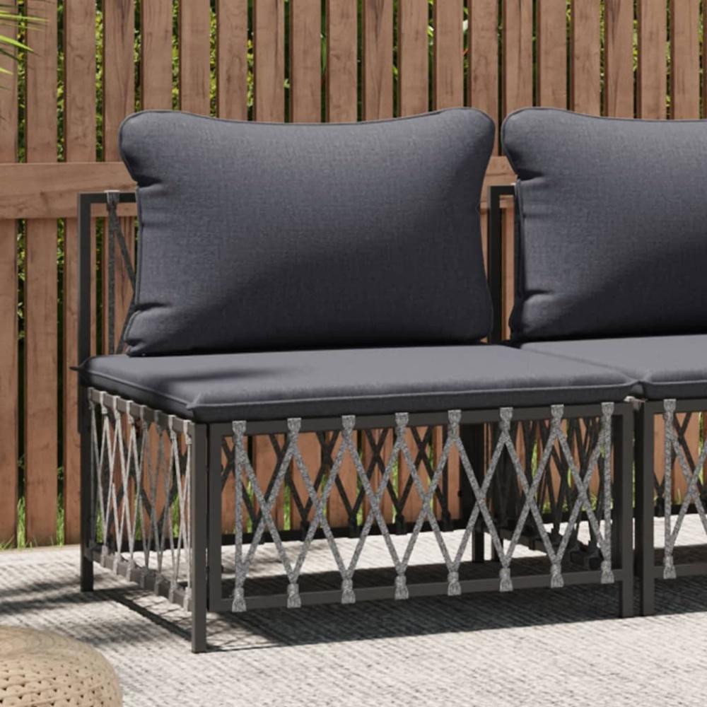 vidaXL Garten-Mittelsofa mit Kissen Anthrazit Gewebe 364143 Bild 1