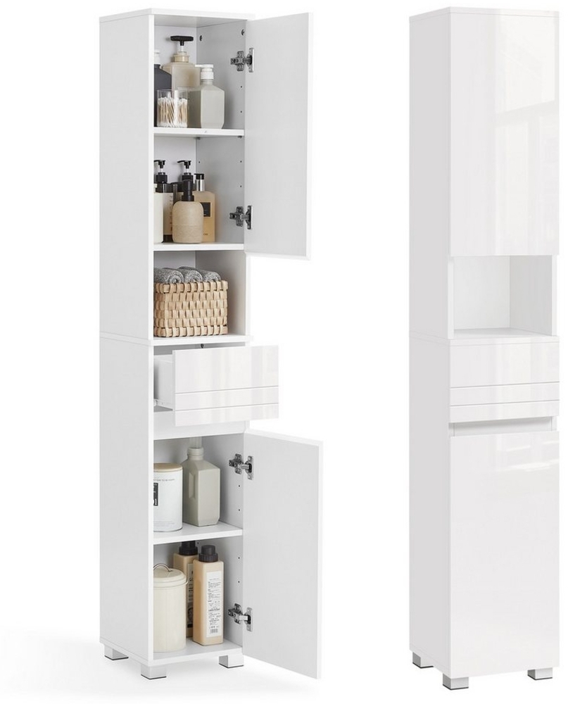 Vasagle Badkommode Badezimmerschrank mit einer Schublade, verstellbare Ablagen, 30 x 30 x 170 cm Bild 1