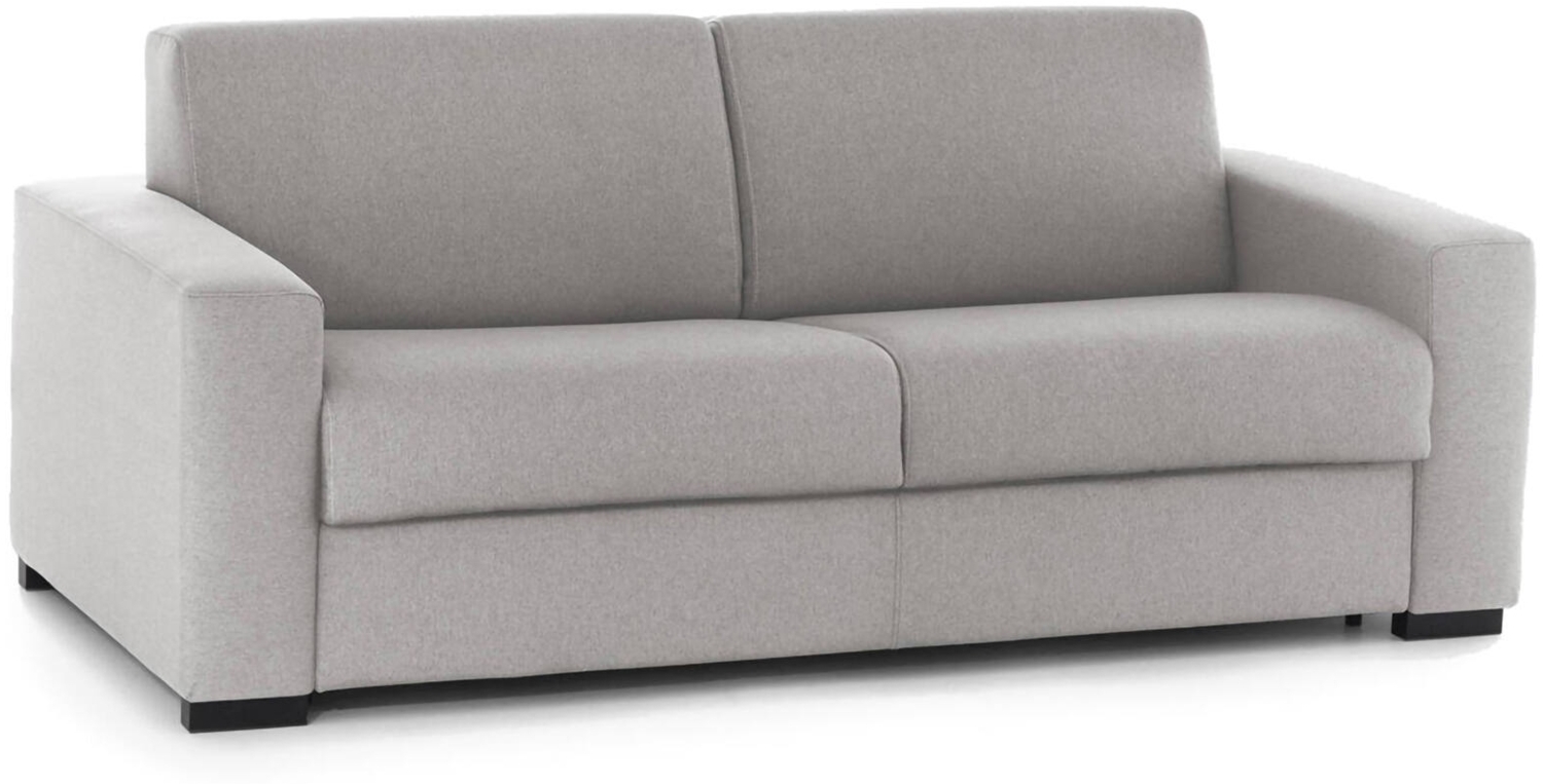 Dmora 2-Sitzer Schlafsofa Alcatraz, Wohnzimmersofa mit drehbarer Öffnung, gepolsterter Stoff, schmale Armlehnen, 100 % Made in Italy, 160 x 95 x 90 cm, Grau Bild 1