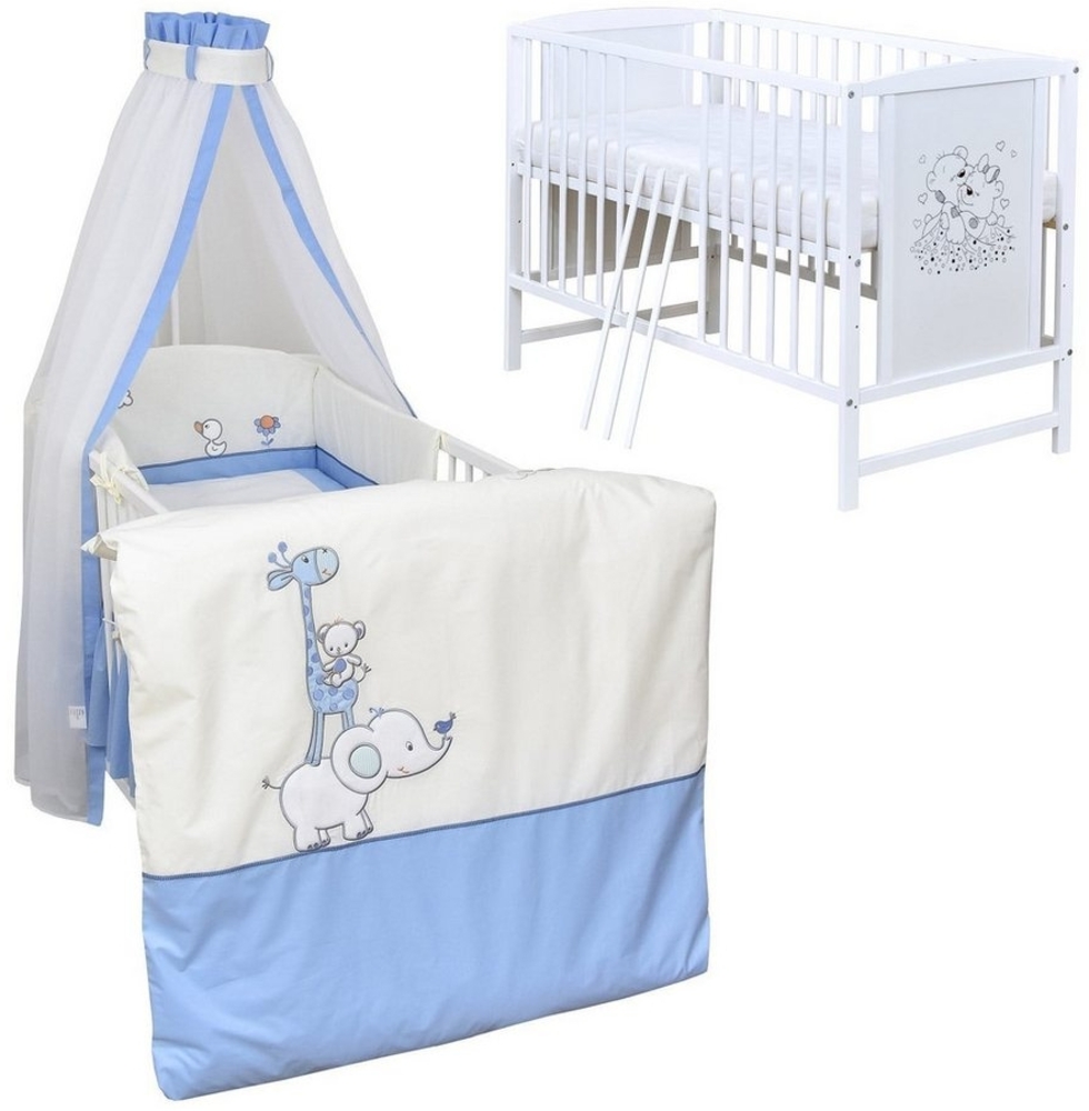 Baby-Delux Komplettbett Babybett Mia Komplettset, 10-tlg, Kinderbett 60x120 cm weiß, Bettset verschiedene Designs Bild 1