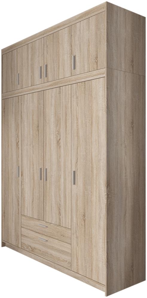 Kleiderschrank Elena 4D (Farbe: Eiche Sonoma, mit Aufsatz) Bild 1